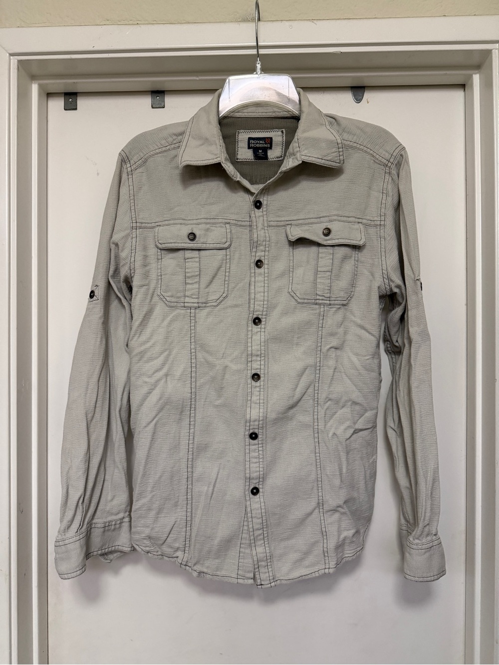 Royal Robbins camp style, long sleeve, button-up - size M